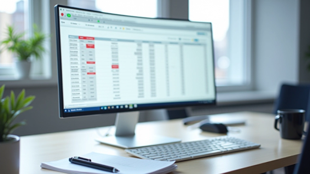 Spreadsheet with real estate data and lead scoring information displayed on computer monitor
